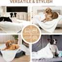 Waterproof Dog Blanket for Large Dogs - Reversible Washable Pet Blanket, Soft Sherpa Fleece Furniture Protector, Cat Throw Bed Couch, Cream,50"x60"
