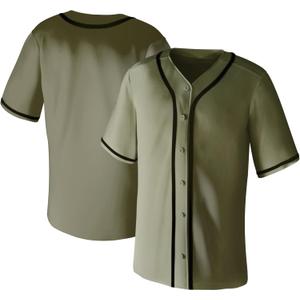 Blank Baseball Jerseys for Men Shirts Short Sleeve Hip Hop Sports Casual Button Down Uniforms Hip Pop (Green, XXXL)