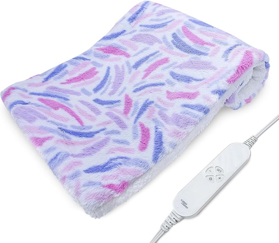 GOQOTOMO Plume Heating Pad for Back Pain Relief- 12" x 24"12 Heat Levels, 8 Timers Stay on, Holiday Gifts for Women, Machine Washable -FWF