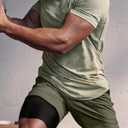 ATTBEA Men's 2 in 1 Running Shorts with Liner 5" Quick Dry Workout Gym Sports Shorts with Pockets (Green, XXL)