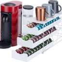 FlagShip for Nespresso Pod Holder Drawer 3 Tier Coffee Capsule Holder for Nespresso Vertuo Pod with Elegant White(60 Pods Capacity)