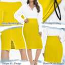 Tapata Women's Office Work Pencil Skirt Stretch High Waist Below Knee Bodycon for Business Casual