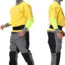 Dry Suits for Men,Front Zip for Sailing,Kayaking,Paddling with Reinforced Knees and Seat,Waterproof and Breathable (Small, Yellow)
