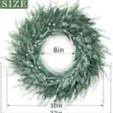 32" Eucalyptus Wreath for Front Door - Large Artificial Greenery Outdoor Wreath for Porch, Window,Farmhouse,Home,Holiday,Hanging Decor- Spring, Summer, Fall, All Seasons (Green)