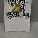 21st Birthday Cake Topper, Happy 21st Birthday Cake Topper, 21 Cake Topper for Him or Her, Black and Gold Glitter Cake Decoration for 21st Birthday Decorations, Men Women Adult Birthday Party Decor