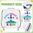 24 Pcs Christian Easter Drawstring Backpack He Lives Drawstring Religious Nativity He Is Risen Christian String Bag for Sunday School Church Classroom Prizes Party Favors Supplies Gift