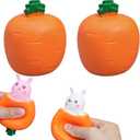 Easter Basket Essentials, Pop Up Carrot Bunny, Carrot Rabbit Funny Novelty Toy, Easter Carrot Rabbit Squeeze Pop Up Toy (2PCS)