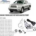 Timing Belt Kit with Water Pump Compatible with 2002-2010 Toyota Tundra Sequoia Land Cruiser 4Runner Lexus SC430 GX470 LX470 LS430 GS430 4.3L 4.7L V8 Engine Replaces # TKT021 TCKWP298