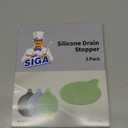 MR.SIGA Silicone Bathtub Stopper, Drain Stopper for Shower, Sink, 5.1" Diameter, 3 Pack (Green,Blue,Grey)