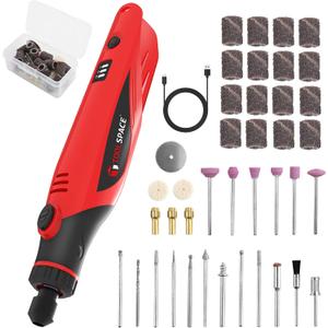 TOOLSPACE 4V Cordless Rotary Tool Kit with 69 Accessories, 6 Variable Speeds and USB Charging, Ideal for Carving, Engraving, Sanding, Polishing and Cutting