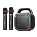 Karaoke Machine with 2 Wireless Microphones, Portable 5.0 Bluetooth Speaker for Adults & Kids, with 50W Speaker,Handle &RGB Lights, Supports TF Card/USB/Aux in/TWS,for Home,Party,Performance,Meeting