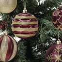 Soulchen 24 Pcs Christmas Balls Ornaments 3.15'' Vintage Hanging Christmas Tree Decor Ball Set for Xmas Tree Decorations Party Home (Dark Brown)