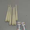 Homemory 6 Pcs Waxy Flameless Taper Candles with Remote, Flickering Battery Operated Candlesticks, Led Fake Candles Tall Candle for Home, Wedding, Party, Ivory, 9.6 inches