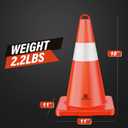 RoadHero Orange Traffic Safety Cones 18 Inch for Parking, 6 Pack (Orange)