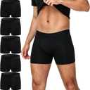BATTEWA Incontinence for Men Washable, Leak Proof Underwear Briefs,Wide Band Boxer Brief Front Absorbency Area for Bladder Leak 50ml (5 Pack, Large,Black)