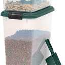 IRIS USA Remington Dog Food Storage Container, 30 lbs, 11 lbs, Airtight, Stackable, Wheels, Food Storage, Treat Box, 2-Cup Scoop