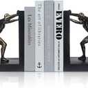 LIFFY Man Decorative Book Ends,7" Resin Non Skid Bookends for Heavy Books,Bookends for Shelves Decorative,Creative Shelf Decorations to Hold Books for Bookshelf,Home,Office,Study