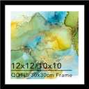Wood 12x12 Frame Black with 10x10 Mat, for 30 x 30cm Diamond Art Painting, Display Photo 10 x 10 with Mat or 12 x 12 without Mat, Large 30x30 Picture Frame for Wall Hanging, Black, 1 Pack