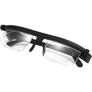 Adjustable Reading Glasses, Lightweight Adjustable Reading Glasses for Adults, Comfortable Daily Vision Adjustments, Black