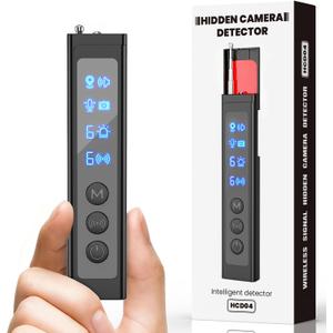 Hidden Camera Detector,Professional RF Signal Scanner, Bug Detector,Wireless Tracker Detector, Rechargeable Portable Hidden Camera Locator for Office, Hotel, and Travel Securit