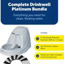 PetSafe Drinkwell Platinum Cat Fountain, Includes 12 Carbon Filters | 168 Oz Capacity, Falling Stream Encourages Drinking, Adjustable Flow, Top-Shelf Dishwasher Safe, 12 Filters Included