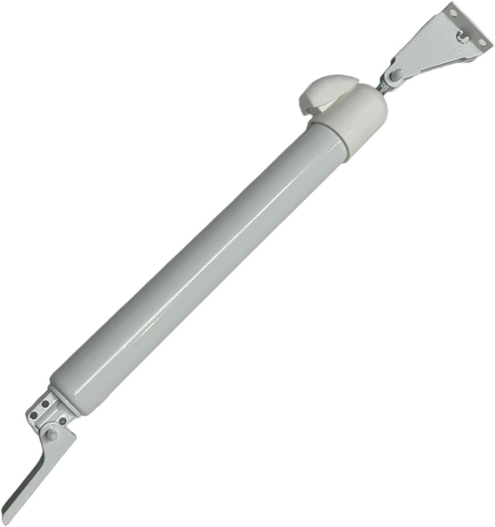 Heavy Duty Door Closer, White, Metal Construction, Adjustable Hydraulic Automatic Door Control Arm, Commercial Grade,Screen Door Piston Replacement (Can stop door closer-1Pcs)