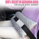 Hysterectomy Seatbelt Pillow Post Abdominal Surgery Myomectomy Pillows with Pocket for Ice/Hot Packs Breast Reduction Belly Incision Tummy Tuck C-Section Recovery Patients Gifts Minky Dot Light Gray