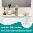 MAGKOTA Stone Faucet Mat for Kitchen Sink - Quick Dry Diatomite Sink Splash Guard, Prevents Moisture Buildup & Water Stains, Water Absorbing Stone Tray for Bathroom Countertop (White, 23.6" x 4")