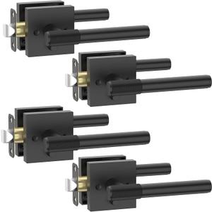 Asidrama 4 Pack Black Privacy Door Handles, Door Lever with Door Knobs Indoor for Bedroom or Bathroom, Heavy Duty Door Handles Interior with Locks for Left Right Sided Doors