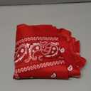 60 PCS Cowboy Bandanas Bulk Paisley Novelty Headband Square Scarf Head Wrap Scarf Wristband for Race Parade Party (Red)