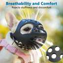 BARKLESS Short Snout Dog Muzzle, Soft Silicone Flat Faced Muzzle for French Bulldog Shih Tzu and Pug for Biting Chewing Licking and Grooming, Allows Panting, L