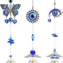 3pcs Evil Eye Suncatchers with Crystal Prism Balls Window Hanging Decoration Ornament Sun Catchers Rainbow Maker Pendant