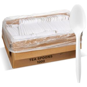 1000 Count Bulk Cutlery (Tea Spoons, White)