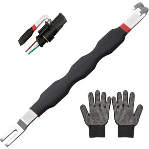 Electrical Disconnect Tool, Dual Head Automotive Electrical Terminal Connector Separator Removal Tool with Gloves, Fit for Car, Truck Wire Pin Removal Tool