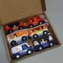 Giant bean 6pcs Magnetic Rescue Train Car Set with Sound & Light  3 in1 Police, Fire & Ambulance Emergency Vehicles, Magnetic Coupling with Action Figures Accessories, STEM Play Toy for Kids 3+