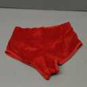 Women Retro Solid Silk High Waisted Scrunch Butt Lifting Booty Shorts Hot Pants (Small, Style12-red)