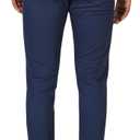 Plaid&Plain Men's Skinny Stretchy Khaki Pants Colored Pants Slim Fit Slacks Tapered Trousers (Navy Blue, 32W x 28L)