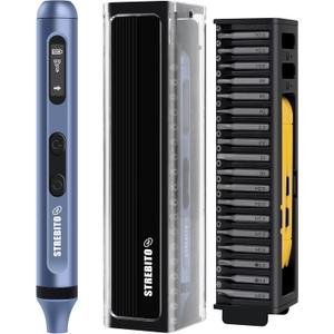 STREBITO 42 in 1 Electric Screwdriver, 3.7V Cordless Screwdriver Rechargeable, Compact Mini Power Screw Driver with Display for Computer Electronic Watch