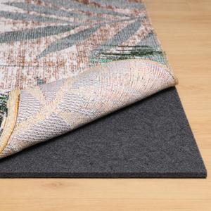 Rug Pad 9x12 Non Slip for Hardwood Floors, 1/8” Extra Thick Waterproof Felt Carpet Pad, Low Profile Underlay for Area Rugs, Safe for LVP & All Floor Finishes, Odorless & Soundproof