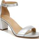 Naturalizer womens Vera Heeled Sandals (5, Silver Leather)