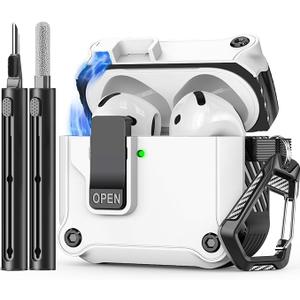 Inesore Compatible With Airpods 4th Generation Case, With Cleaner Kit, Automatic Snap Switch Secure For New Airpods 4 Charging Cover [With Active Noise Cancellation] (2024)