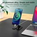 2 x Foldable Cell Phone Stand, Aluminum Adjustable Cell Phone Stand Holder for Desk, Compatible with All Mobile Phones (Black)
