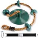 Climbing Rope with Platforms and Disc Swing Seat Set Playground Accessories Including Bonus Hanging Strap & Carabiner Tree Swing for Kids Rope Swings for Tree