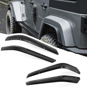 4PCS Fender Flares Compatible with 2007-2018 Jeep Wrangler JK JKU Unlimited,Off-Road Wheel Fender Liner 4 PCS