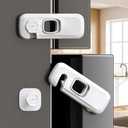 5 Pack Fridge Locks for Kids, QYESWHSR Child Proof Refrigerator Lock with Sticky Adhesive Pads, Fridge Child Locks, RV Refrigerator Door Latch, Oven Lock Safety to Keep Door Closed White