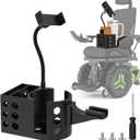 Cup Holder for Permobil Power Wheel Chair, 3 in 1 Cup Holder, Phone Holder & Storage Basket Compatible with Permobil Wheelchair with Uni-Track Armrest Such as M300, M3, M1, F3, F5, K300 Ps