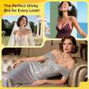 Double Sided Sticky Bra Push Up, Invisible Bra Pad Inserts for Large Breasts, Adhesive Bra for Bikini Swimsuit (Beige, Medium)