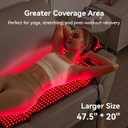 Extra Large Red Light Therapy Mat, High-Density LEDs Full Body Red Light Therapy, 660nm & 850nm Dual Wavelengths, Foldable Red Light Therapy Blanket with Timer, 47.5" x 20"