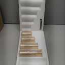 Eywamage 5 Pack Gold Glass Flameless Candles with Remote, Flickering Slim Tall LED Pillar Votive Candles Battery Included