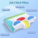 HOMCA Memory Foam Cervical Pillow, 2 in 1 Ergonomic Contour Orthopedic Pillow for Neck Pain, Contoured Support Pillows for Side Back Stomach Sleepers